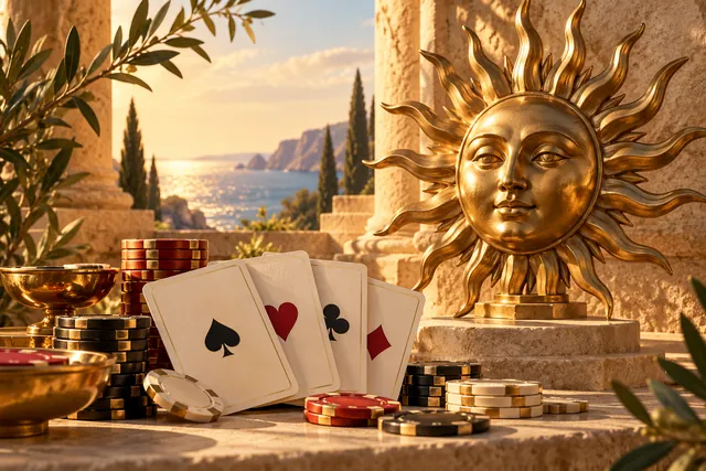 Illustrazione editoriale indipendente a tema casinò per la scheda SunBet
